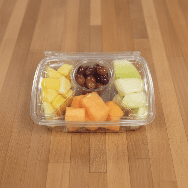 30 oz. 4 Compartment Rectangle Tamper Evident Take Out Containers