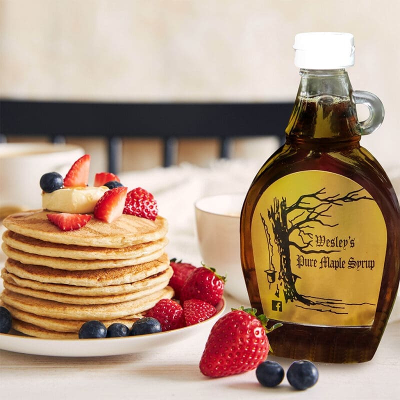 Wesley's 8oz Maple Syrup in a breakfast