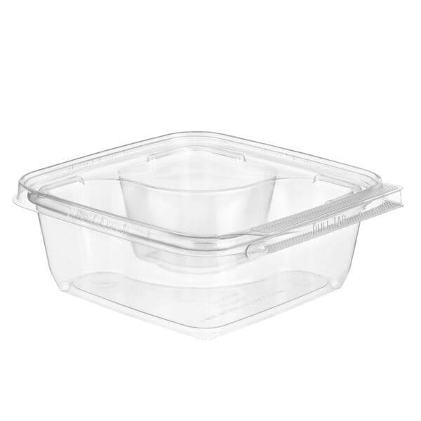 Tamper evident & tamper resistant clamshell with 2 compartments