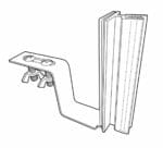 Under-Shelf Hardware Mount Gripper Sign Holder with Hinge line drawing