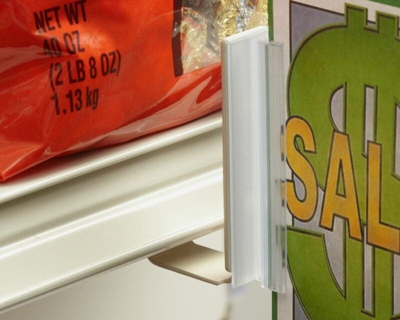 190007 Under-Shelf Hardware Mount Gripper Sign Holder with Hinge