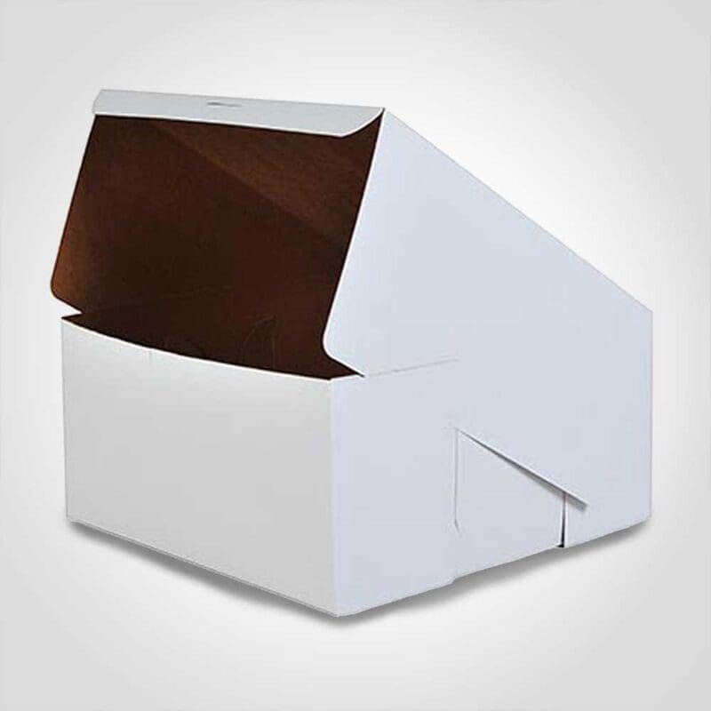 360078 12 INCH Cake Box 1 Piece lock corner 12 x 12 x 6 inch 50 PACK
