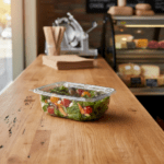 Tamper Evident Hinged Food Packaging 24oz on counter