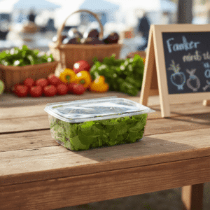 Tamper Evident Hinged Food Packaging 32oz