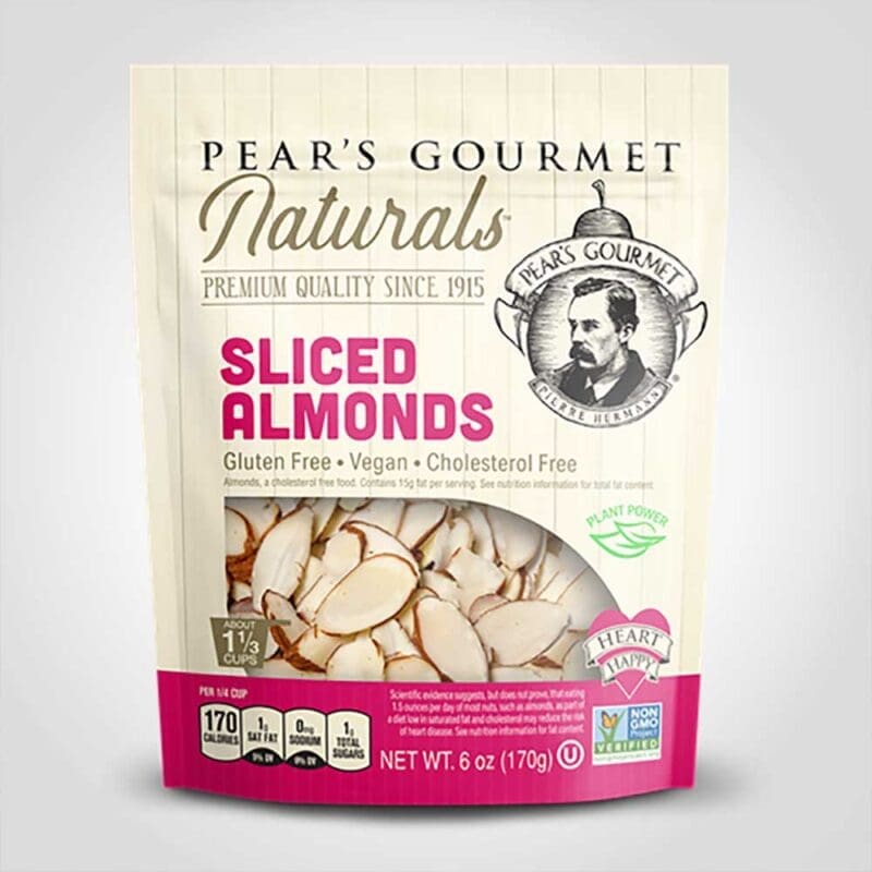 34944 Pear's Gourmet Natural Sliced Almonds 6oz