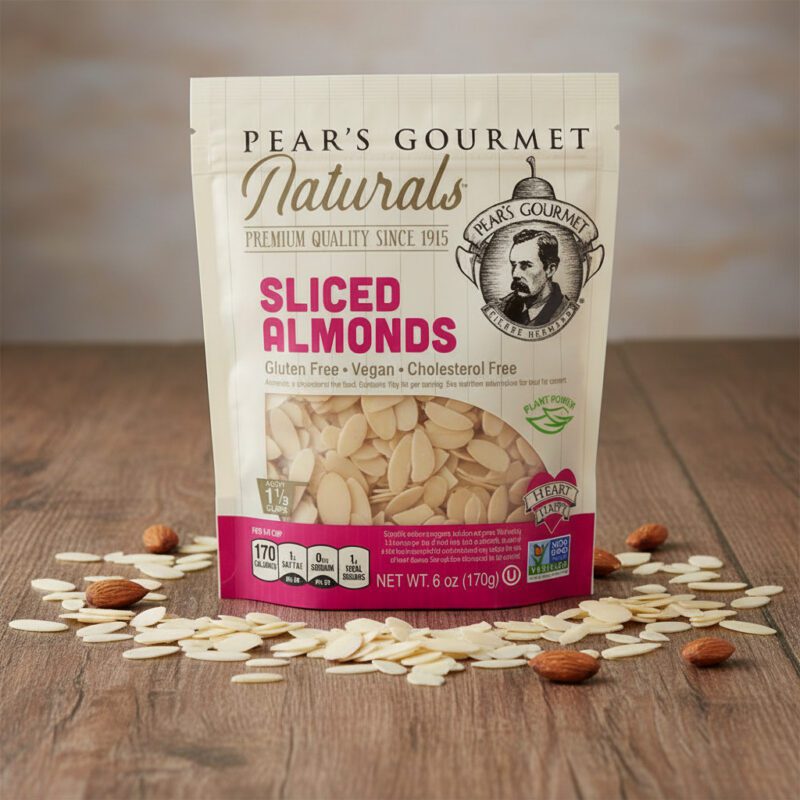 Pear’s Gourmet Natural Sliced Almonds 6oz Baking Nuts 6 bags per case