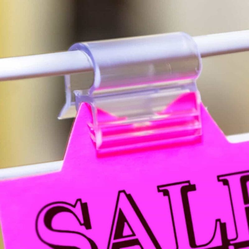 Supergrip Plastic Sign Holder for Wire Baskets & Shelves - 100 Pack (190015)