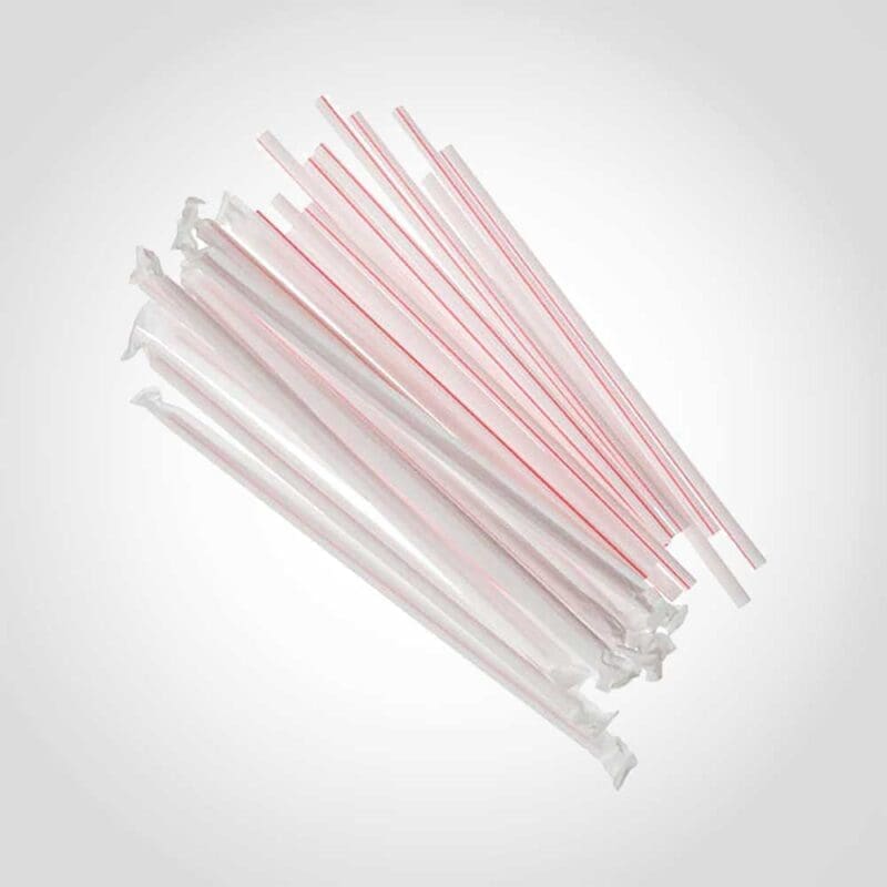 180042 Jumbo Wrapped Straws Red and White