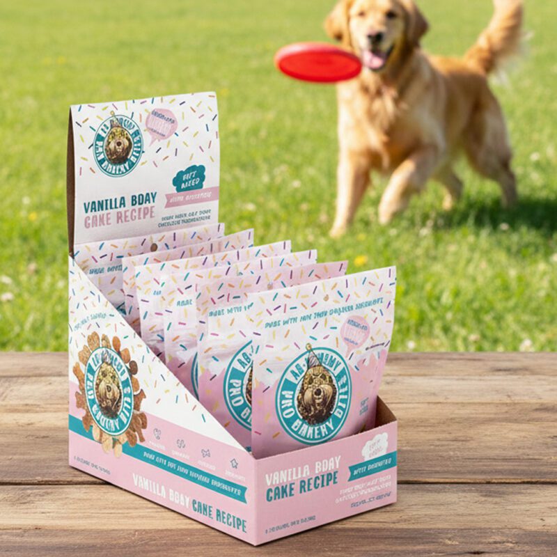 47508-Vanilla-Bday-Cake-2oz Pro Bakery Dog Bites Vanilla Bday Cake Carton with Probiotics 2oz pack of 6