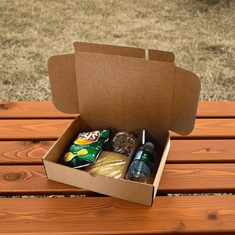Lunch Box Corrugated Box on table