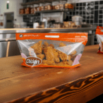 Fried Chicken Bags for 12-Pieces with Handle on deli counter