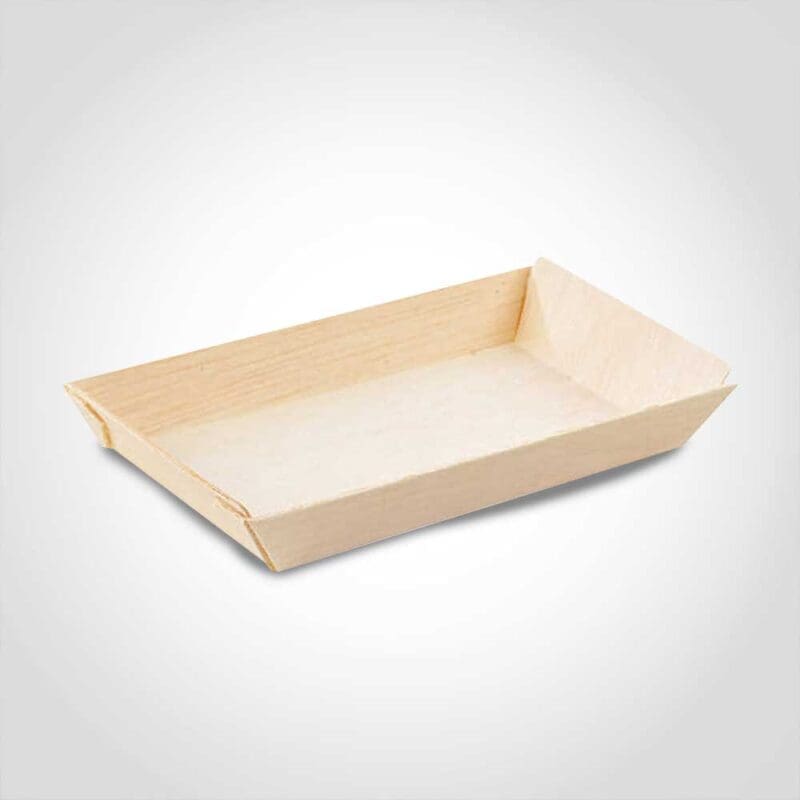 Rectangular Samurai Wooden Dish - 5oz 5.1 x 2.5 x 0.79 inch