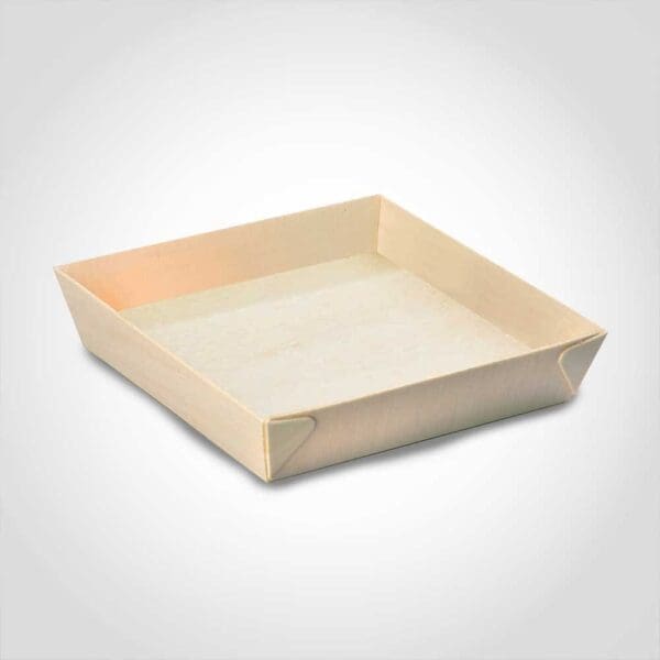 Square Samurai Wooden Tray - 28oz 6.6 x 6.6 x 1.4 inches