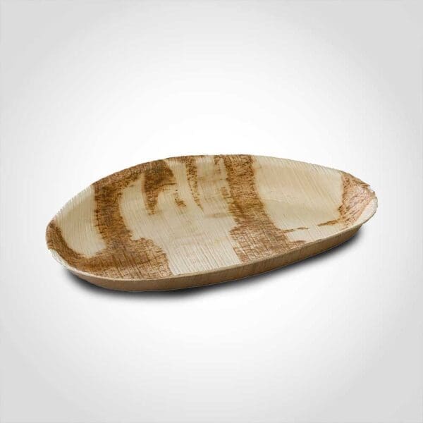 Egg Shaped Palm Leaf Plate LARGE