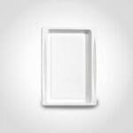 White Sugarcane Tray - Atlas 1/2 - 10.7 x 7.5 x 0.75 inches