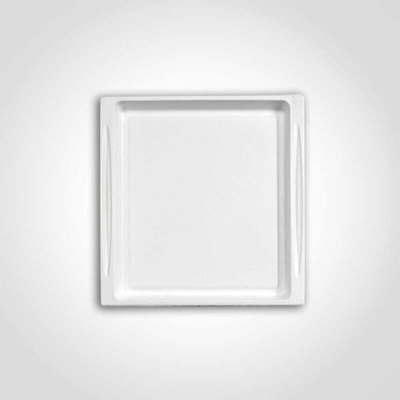 260467 White Sugarcane Tray Atlas - 10.7 x 10.4 x 0.75 inches