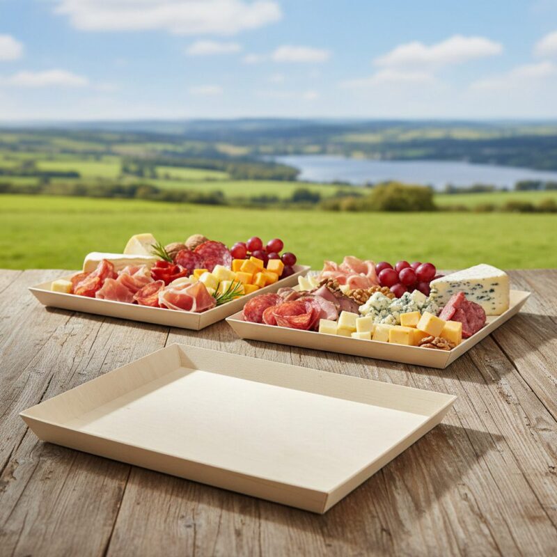260470-Heavy-Duty-Wooden-Tray-extra-large Heavy Duty Wooden Tray Extra large with Deli tray