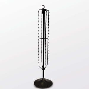 Spinner Rack Floor Stand with merchandising clips on each spindle