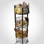 Black 3 Tier Circular Wire Dump Bin
