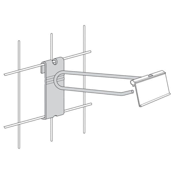 6 inch Flip Scan Hook for 3 inch Wire Grid - 50 PACK (340226)