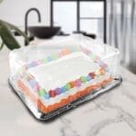 Quarter Sheet Cake Container with cake on countertop