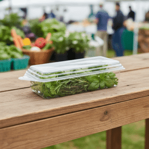 Hinged Herb Clamshell Container 2oz with Hanging Hook