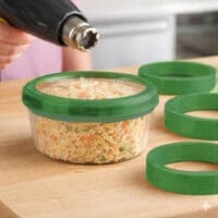 Green Shrink Bands in use on deli container