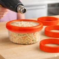 Red Shrink Bands in use on deli container