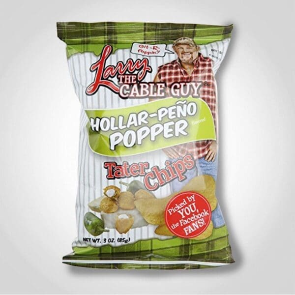 Larry The Cable Guy Hollar-Peno Popper Jalapeno Chips 3.5oz - 12PK