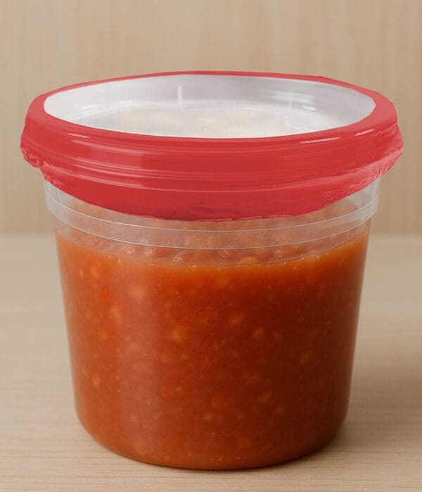 Red Shrink Bands on deli container