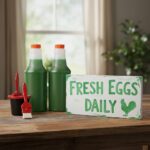 green sign making ink in 2 16oz bottles and a 1 inch foam brush for painting signs