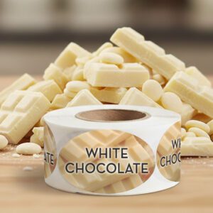 White Chocolate Label Bakery Flavor Stickers- 500/roll