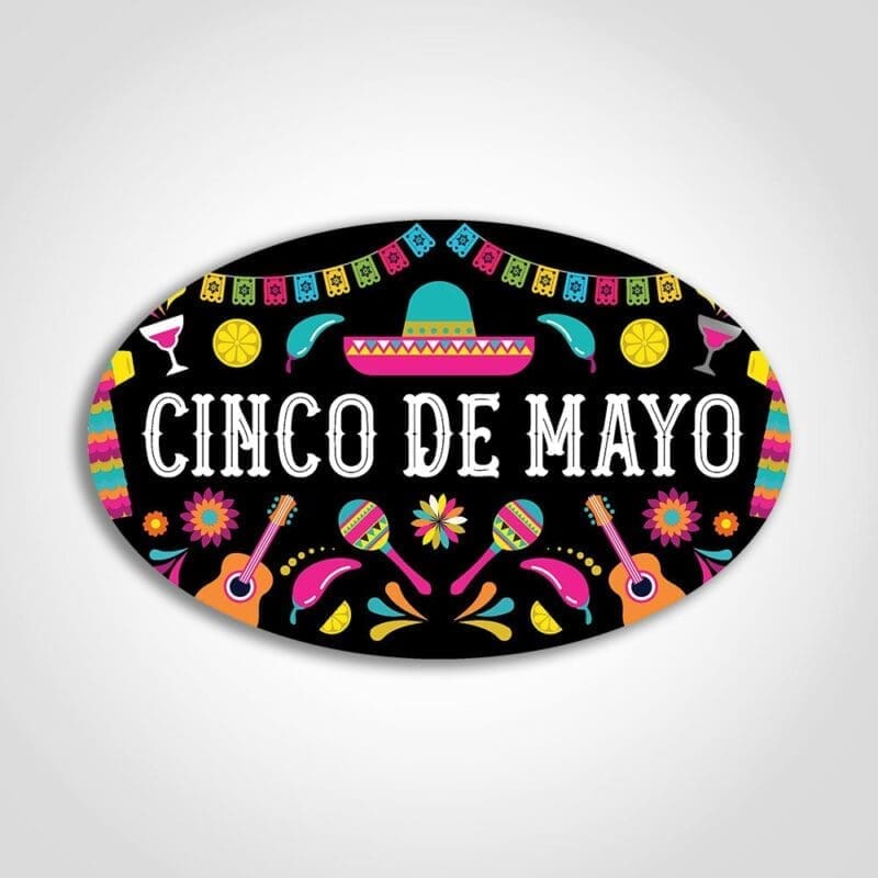 Cinco De Mayo Labels- 1 roll of 500 (590956) 1 Cinco De Mayo Labels- 1 roll of 500 (590956)