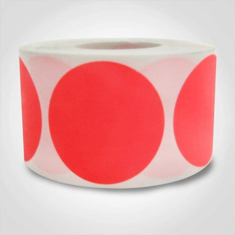 Blank Red Round Label - 500 Pack