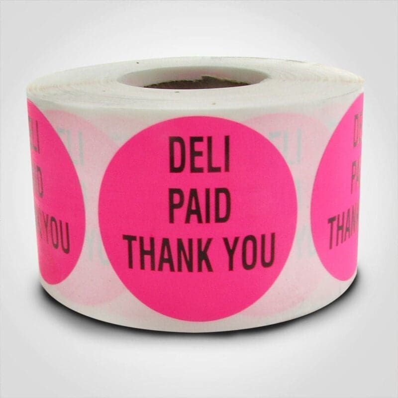 Deli Paid Thank You Label – 1 roll of 500 (500065) 1 Deli Paid Thank You Label - 1 roll of 500 (500065)