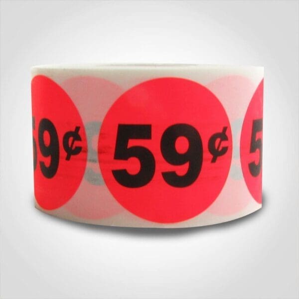 59 Cent Pricing Label - 1 roll of 500 (500039)