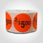 2 for $5.00 pricing label sticker