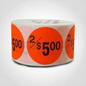 2/$5.00 Label - 1 roll of 500 (500741)