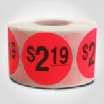$2.19 pricing label sticker