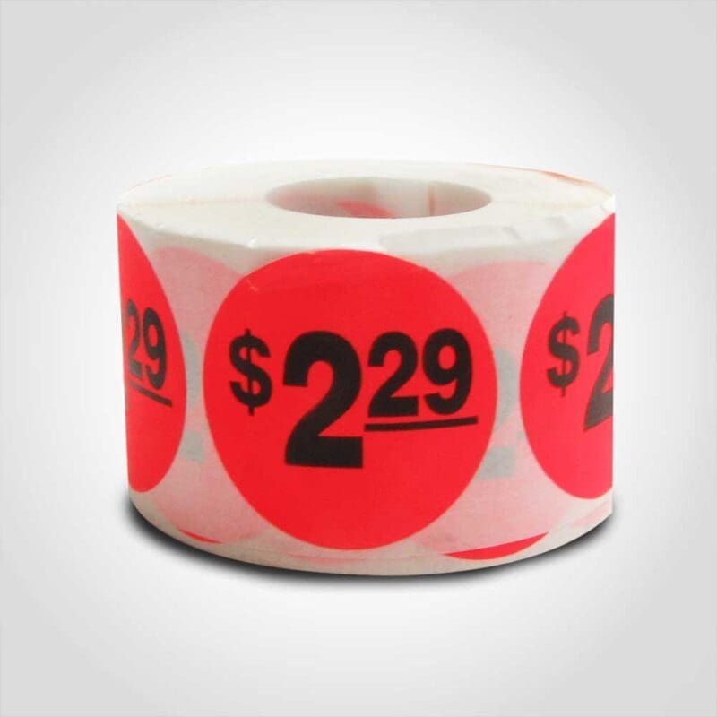 $2 $2.29 Pricing Label - 1 roll of 500 (500618)