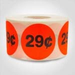 29 cents pricing label sticker