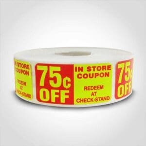 75 Cent OFF Label - 1 roll of 500 (500409)