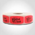Breakfast steak butcher meat label sticker