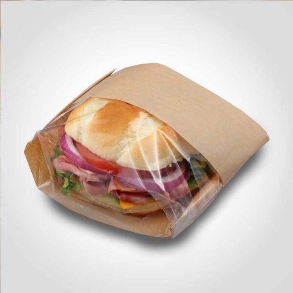 Sandwich Bag Kraft with Window for Medium Round