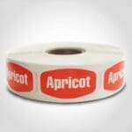 Apricot Label bakery sticker printed on a white label with orange print