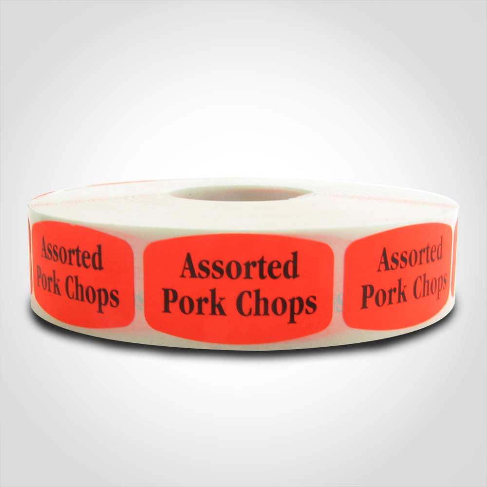 assorted pork chops meat label sticker