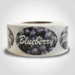 blueberry label with blueberries in background sticker