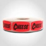 cheese label with red background sticker