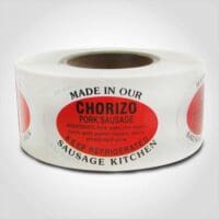 Chorizo Pork Sausage Label - 1 roll of 500 (500146)