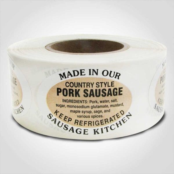 Country Style Pork Sausage Label - 1 roll of 500 (500145)